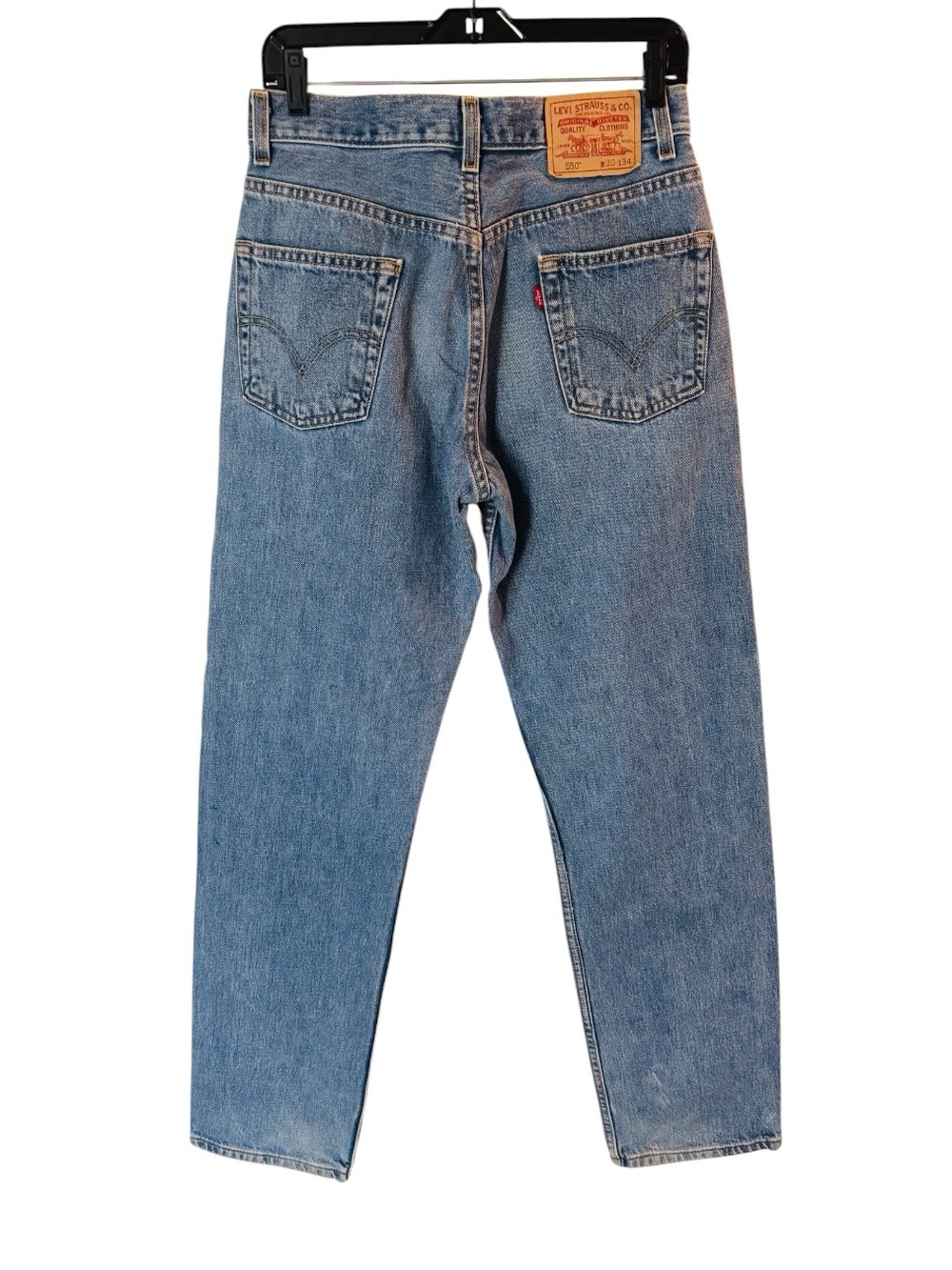 Levi’s 550 Jeans Relaxed Fit Straight Blue Logo Vintage Y2K Mens Size 30 X 34